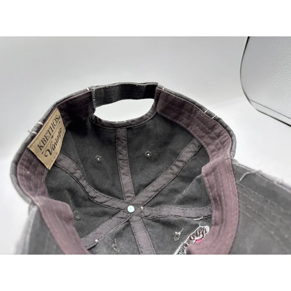 KBETHOS Vintage Dog Mom Distressed Baseball Cap Charcoal Gray Adjustable Hat
